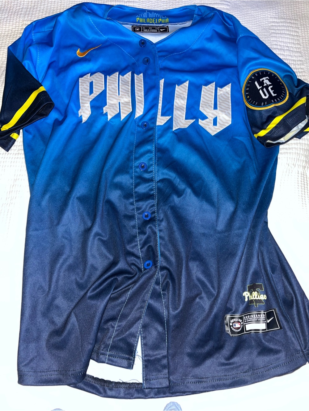 Nike Men's Blue Ombre Button-Up Jersey